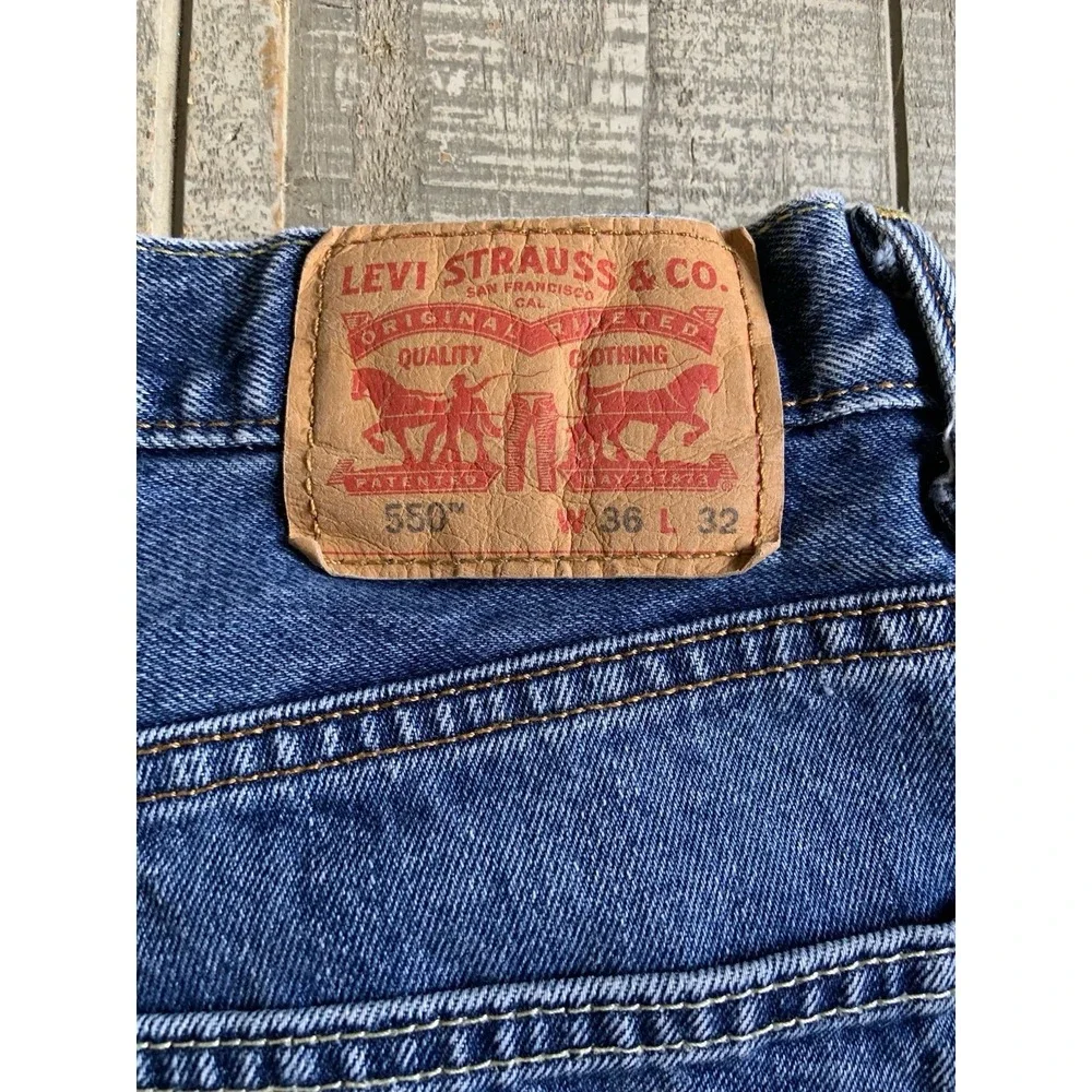 Levi's 550 Jeans Men Size 36x32 Blue Relaxed Fit Denim Cotton 92-108 Levi